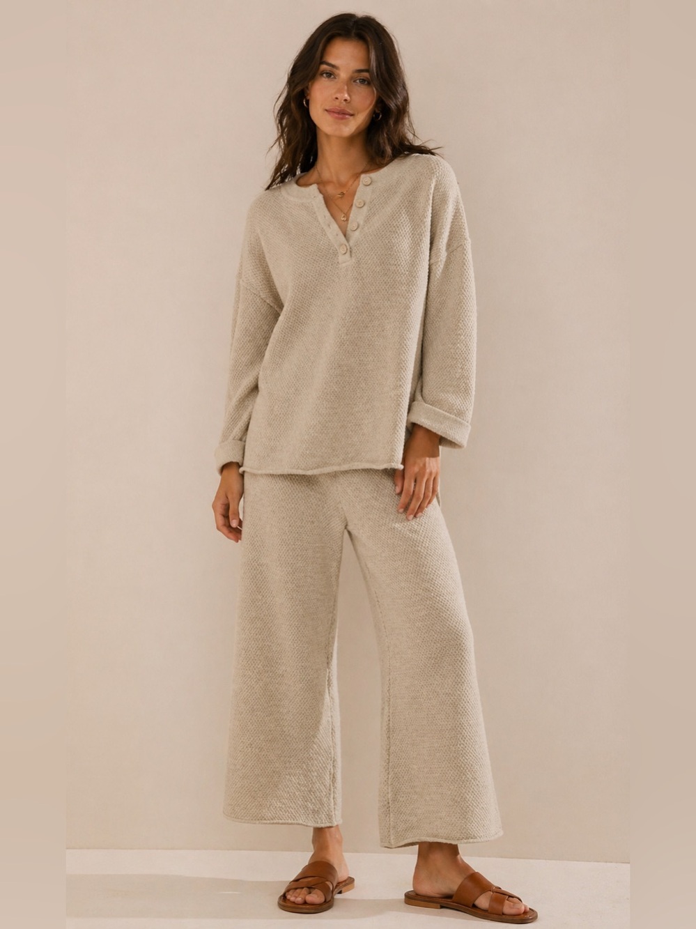 Free People Beach Hailee Wide Leg Knit Pants - Size M
